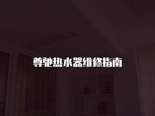 尊馳熱水器維修指南