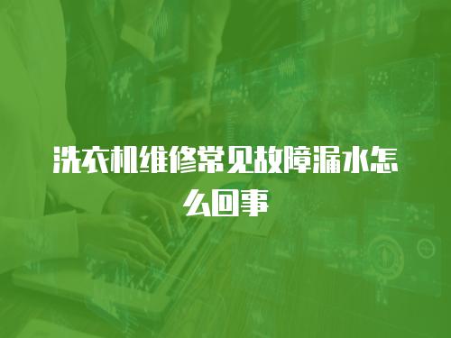 洗衣機維修常見故障漏水怎么回事