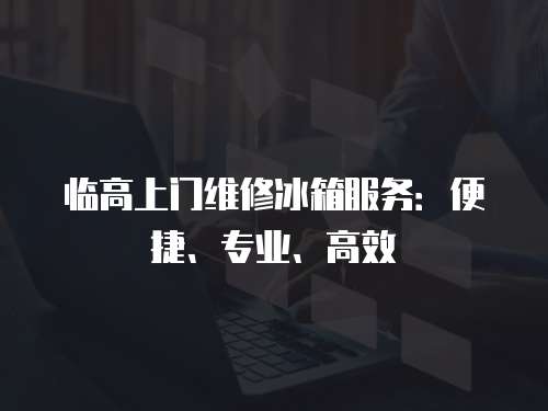 臨高上門維修冰箱服務：便捷、專業、高效