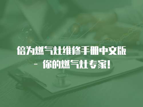 倍為燃氣灶維修手冊中文版 - 你的燃氣灶專家！