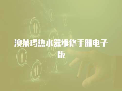 澳萊瑪熱水器維修手冊電子版