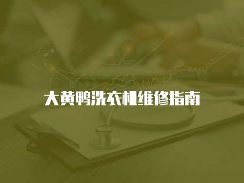 大黃鴨洗衣機(jī)維修指南