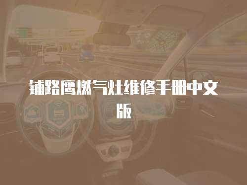 鋪路鷹燃氣灶維修手冊中文版