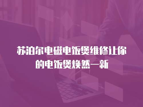 蘇泊爾電磁電飯煲維修讓你的電飯煲煥然一新