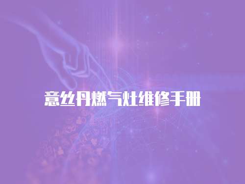 意絲丹燃氣灶維修手冊