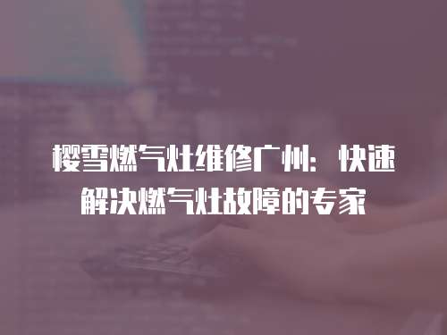 櫻雪燃氣灶維修廣州：快速解決燃氣灶故障的專家