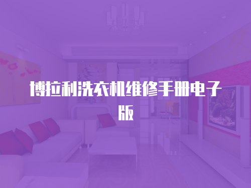博拉利洗衣機維修手冊電子版