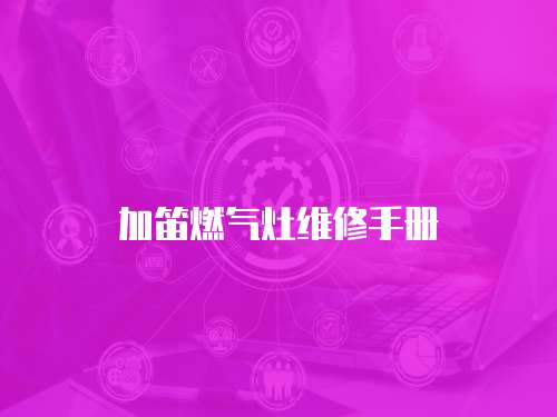 加笛燃氣灶維修手冊