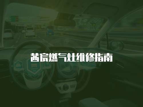 茜宸燃氣灶維修指南