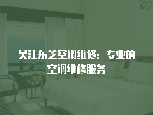 吳江東芝空調維修：專業的空調維修服務