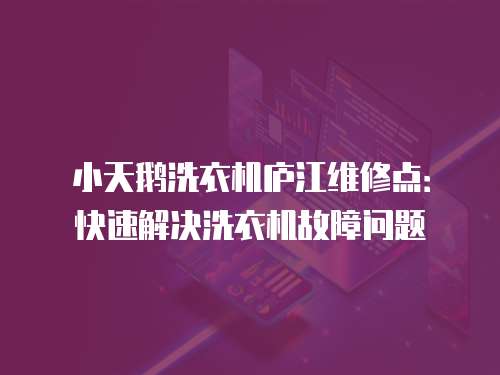 小天鵝洗衣機廬江維修點：快速解決洗衣機故障問題