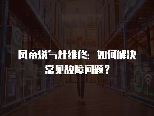 鳳帝燃?xì)庠罹S修：如何解決常見故障問題？