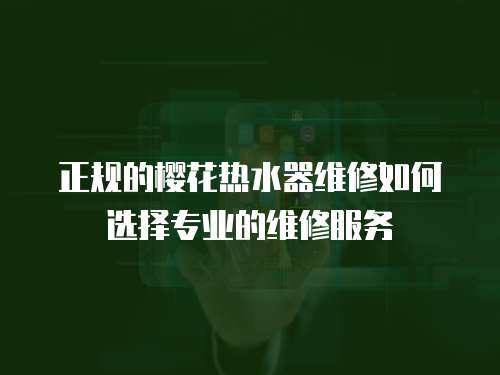 正規的櫻花熱水器維修如何選擇專業的維修服務