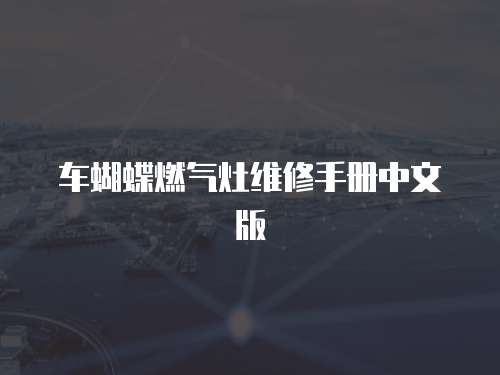 車蝴蝶燃?xì)庠罹S修手冊中文版