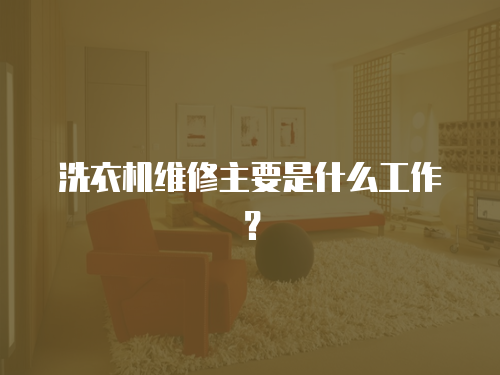 洗衣機維修主要是什么工作？