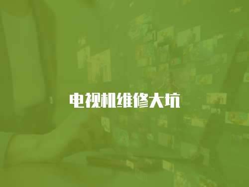 電視機維修大坑