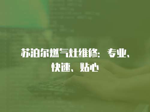 蘇泊爾燃氣灶維修：專業、快速、貼心