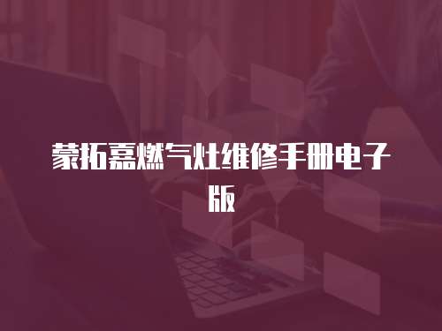 蒙拓嘉燃氣灶維修手冊電子版