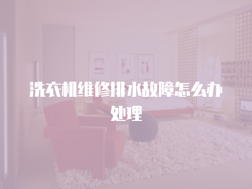洗衣機維修排水故障怎么辦處理