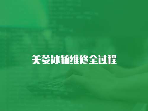 美菱冰箱維修全過程