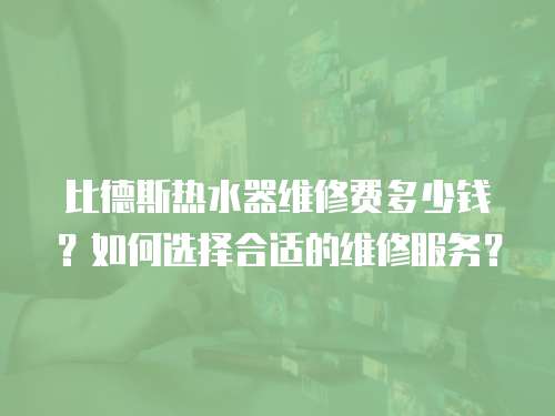 比德斯熱水器維修費多少錢？如何選擇合適的維修服務？