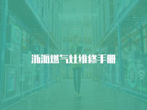 浙派燃氣灶維修手冊