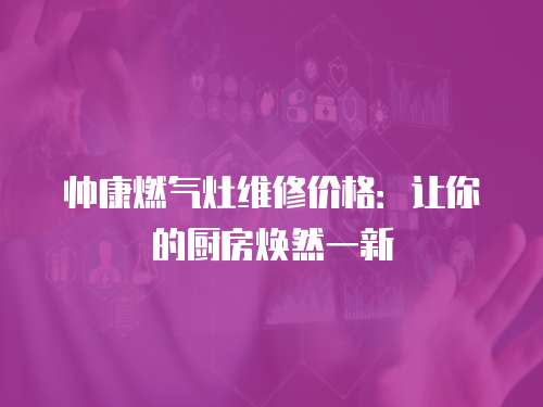 帥康燃?xì)庠罹S修價(jià)格：讓你的廚房煥然一新