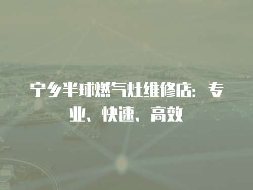 寧鄉(xiāng)半球燃?xì)庠罹S修店：專業(yè)、快速、高效
