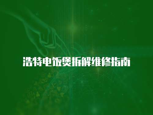 浩特電飯煲拆解維修指南