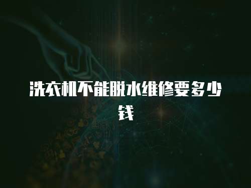 洗衣機不能脫水維修要多少錢