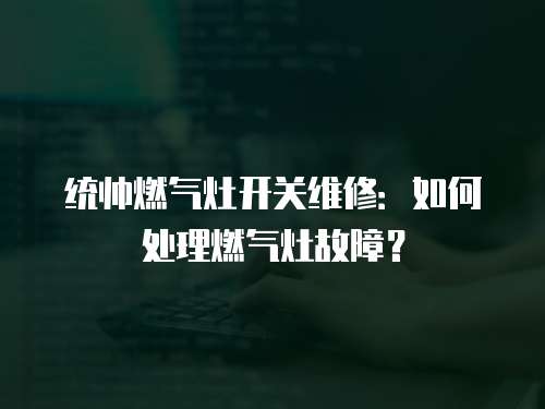 統(tǒng)帥燃?xì)庠铋_(kāi)關(guān)維修：如何處理燃?xì)庠罟收希? class=