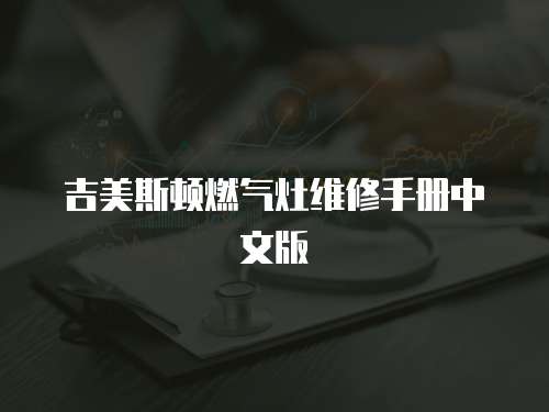 吉美斯頓燃氣灶維修手冊中文版