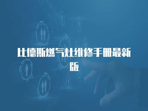 比德斯燃氣灶維修手冊最新版