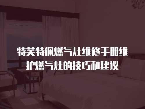 特芙特佩燃氣灶維修手冊維護燃氣灶的技巧和建議