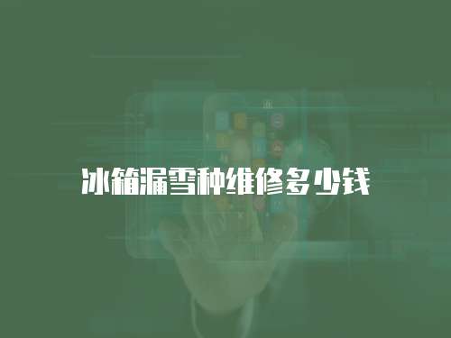 冰箱漏雪種維修多少錢