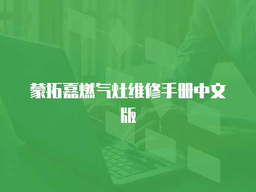 蒙拓嘉燃氣灶維修手冊中文版