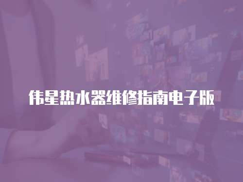 偉星熱水器維修指南電子版