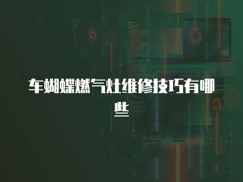 車(chē)蝴蝶燃?xì)庠罹S修技巧有哪些