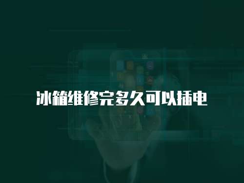 冰箱維修完多久可以插電