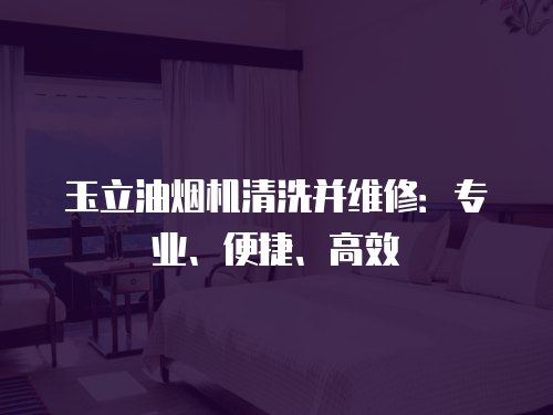 玉立油煙機清洗并維修：專業、便捷、高效