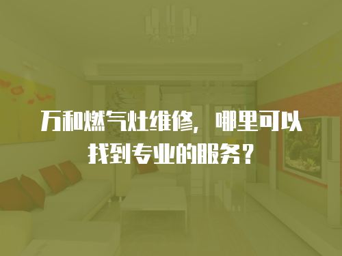萬和燃氣灶維修，哪里可以找到專業的服務？