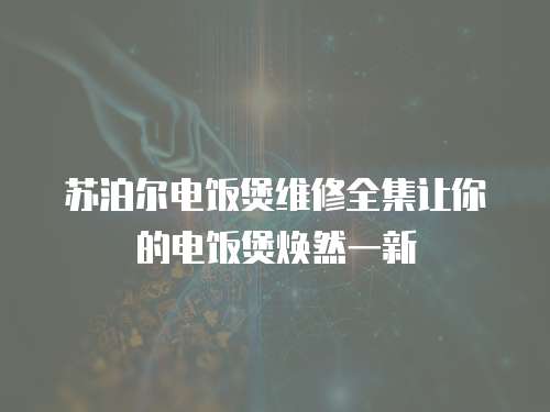 蘇泊爾電飯煲維修全集讓你的電飯煲煥然一新