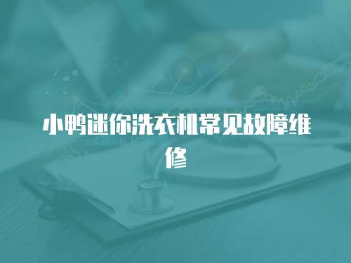 小鴨迷你洗衣機常見故障維修