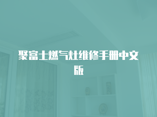 聚富士燃氣灶維修手冊中文版