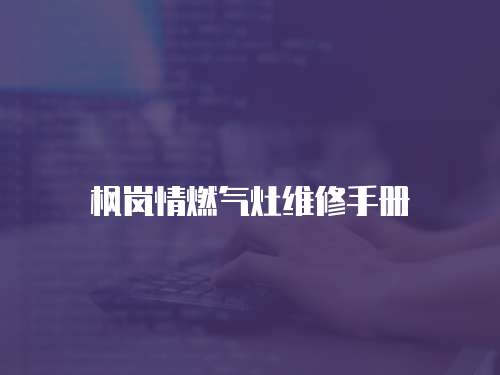 楓嵐情燃氣灶維修手冊