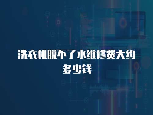 洗衣機脫不了水維修費大約多少錢