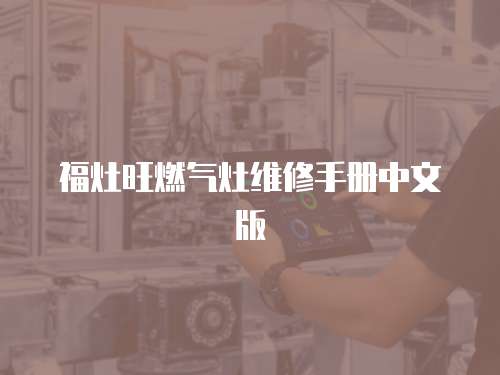 福灶旺燃氣灶維修手冊中文版
