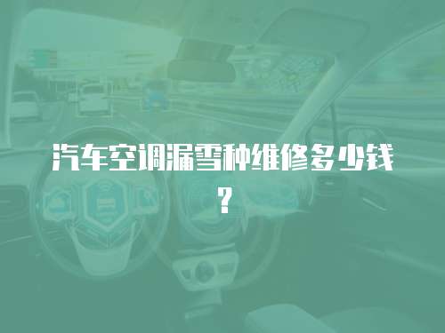 汽車空調漏雪種維修多少錢？