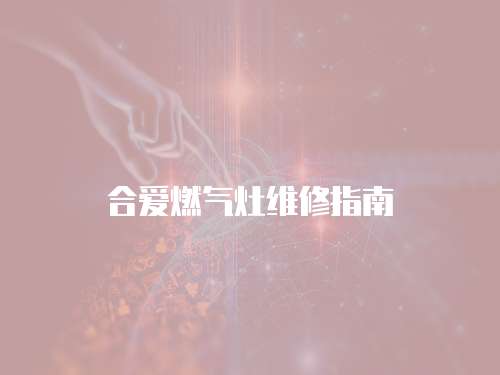 合愛燃氣灶維修指南