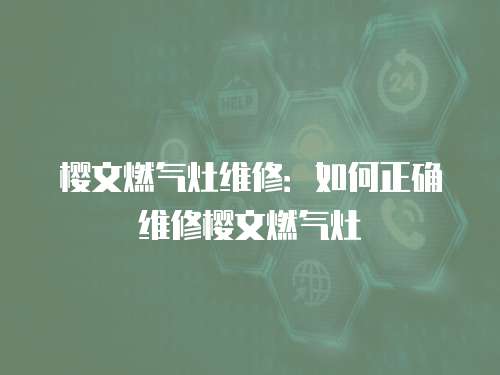櫻文燃氣灶維修：如何正確維修櫻文燃氣灶